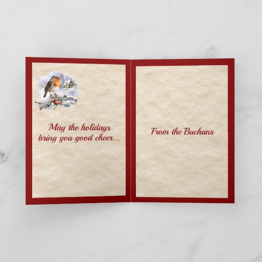 Buchan Stag & Robin Tartan Personalized シーズンカード (内部)