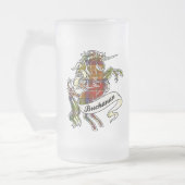 Buchananのタータンチェックのユニコーン フロストグラスビールジョッキ (左)