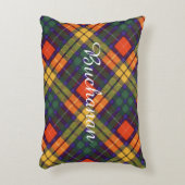 Buchanan家族の一族の格子縞のスコットランドのキルトのタータンチェック アクセントクッション (正面(垂直))