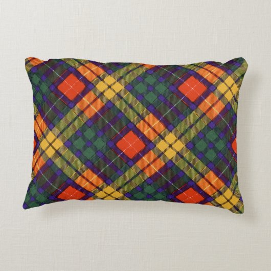 Buchanan家族の一族の格子縞のスコットランドのキルトのタータンチェック アクセントクッション (裏面)
