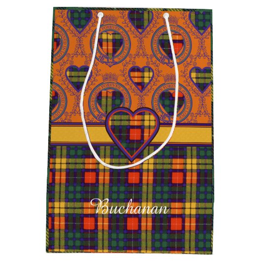 Buchanan家族の一族の格子縞のスコットランドのキルトのタータンチェック ミディアムペーパーバッグ (裏面)