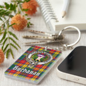 Buchanan Clan Badge/Tartan Rectangle キーホルダー (正面右)
