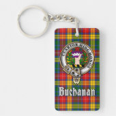 Buchanan Clan Badge/Tartan Rectangle キーホルダー (正面)