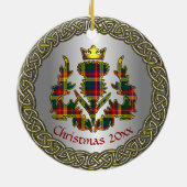 Buchanan Clan Badge & Tartan Thistle Personalized セラミックオーナメント (裏面)