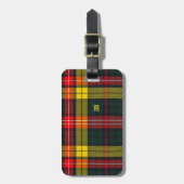 Buchanan Clan Plaid Scottish Pattern Monogram ラゲッジタグ (正面縦)
