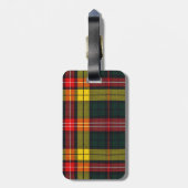 Buchanan Clan Plaid Scottish Pattern Monogram ラゲッジタグ (裏面縦)