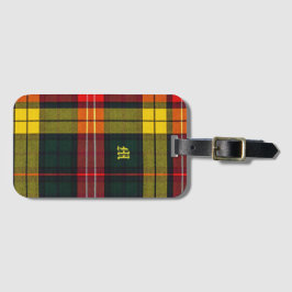 Buchanan Clan Plaid Scottish Pattern Monogram ラゲッジタグ