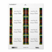 Buchanan Plaidカラフルパッケージラベル ラベル (フルシート)