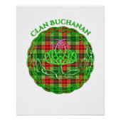 Buchanan Scottish Tartan Celtic Thistle ポスター (正面)