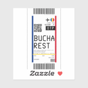 Bucharest(OTP)への搭乗券 シール