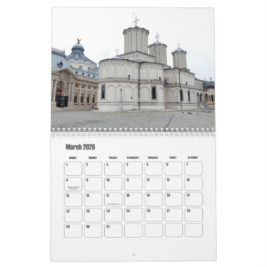 Bucharest-Romania Calendar カレンダー (3月 2026)