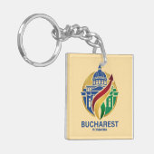 Bucharest Romania Eastern European キーホルダー (正面左)