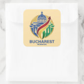 Bucharest Romania Eastern European スクエアシール (バッグ)