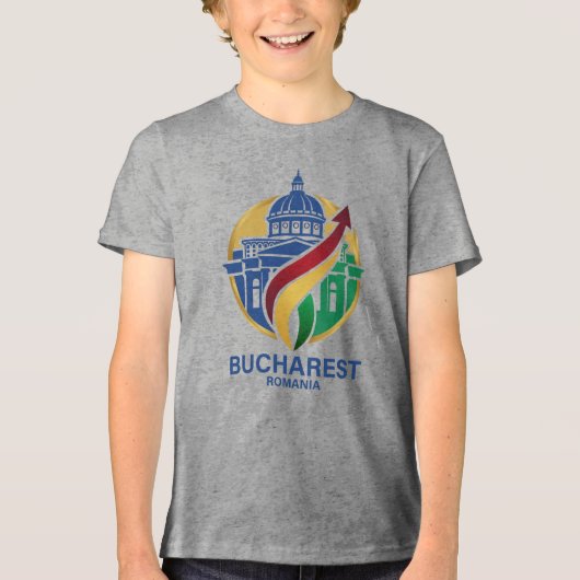Bucharest Romania Eastern European トライブレンドTシャツ (正面)