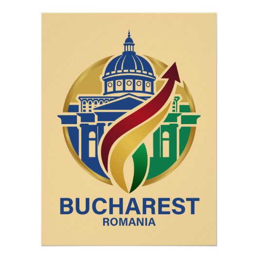 Bucharest Romania Eastern European ポスター (正面)