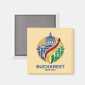 Bucharest Romania Eastern European マグネット (正面/裏面)
