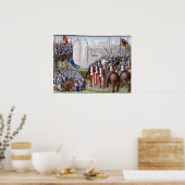 Buchmalerei Mittelalter Belagerung ポスター (キッチン)