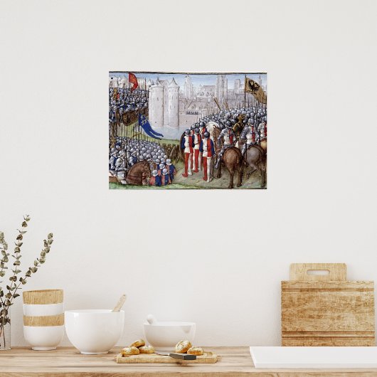 Buchmalerei Mittelalter Belagerung ポスター (キッチン)