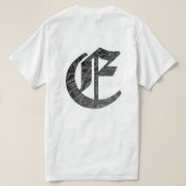 Buchstabe "E" im gotischen Stil Tシャツ (デザイン裏面)