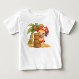 Buchstabe I: Kleines Piratenbaby am Strand ベビーTシャツ