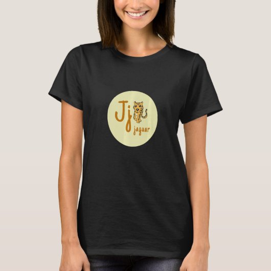 Buchstaben des deutschen Alphets J Jaguar Tシャツ (正面)