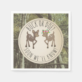 BuckまたはDoe迷彩柄ベビー性別によるパーティーの表示 スタンダードカクテルナプキン