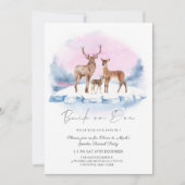 BuckまたはDoe Deer Christmas Winter Gender Reveal 招待状 (正面)