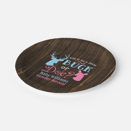 BuckまたはDoe Genderがパーティーの赤ちゃんシャワーを明らかにする ペーパープレート (アングル)