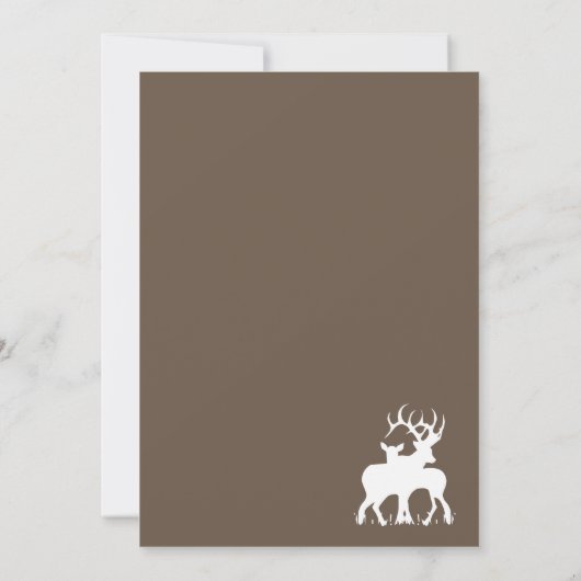 BuckまたはDoe Genderがパーティーの赤ちゃんシャワーを明らかにする 招待状 (裏面)