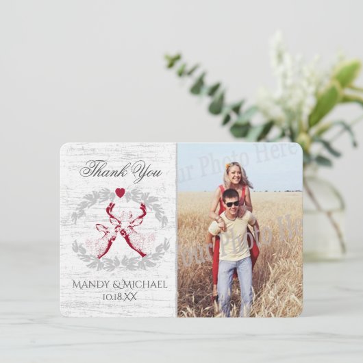 Buck and Doe樺の木写真ありがとう サンキューカード (スタンド正面)