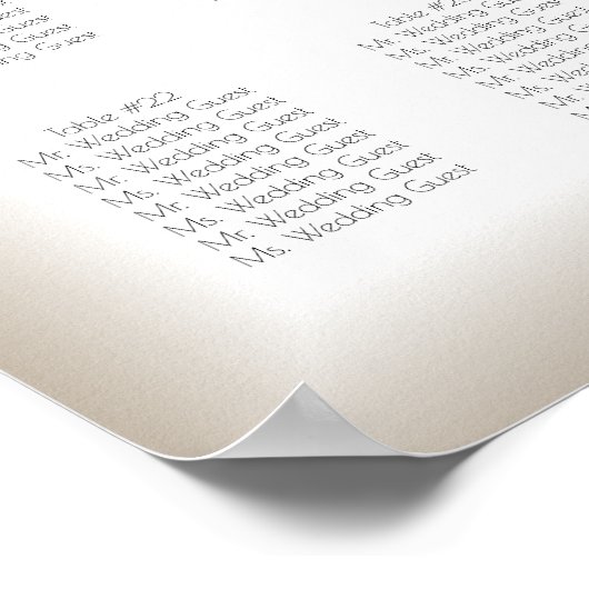 Buck and Doe Seating Chart with Birch Trees ポスター (角)