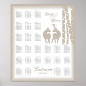 Buck and Doe Seating Chart with Birch Trees ポスター (正面)