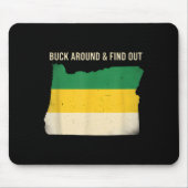 Buck Around Oregon Map Funny Wildlife Adventure Vi マウスパッド (正面)