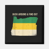 Buck Around Oregon Map Funny Wildlife Adventure Vi マグネット (正面)