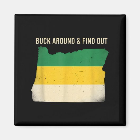 Buck Around Oregon Map Funny Wildlife Adventure Vi マグネット (正面)