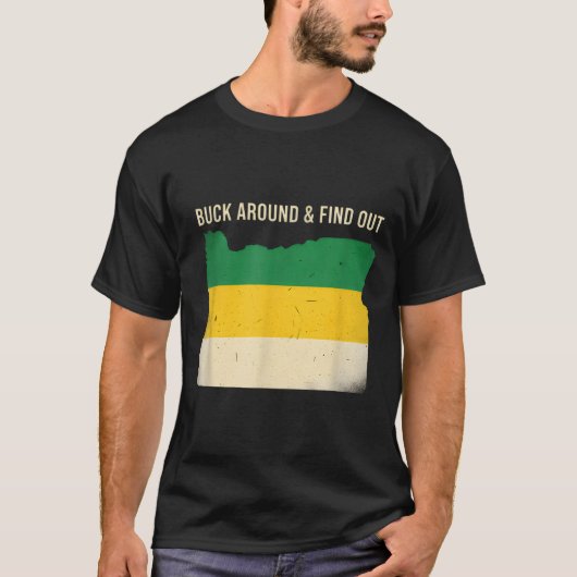 Buck Around Oregon Map Funny Wildlife Adventure Vi Tシャツ (正面)