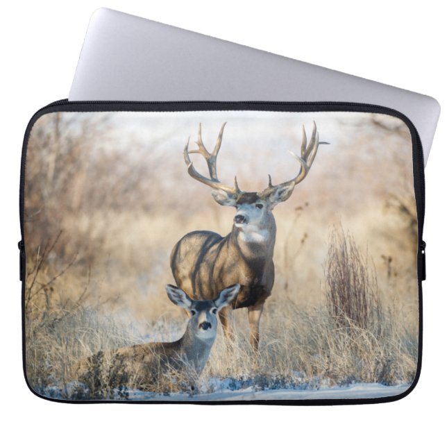 Buck Couple | Mule Deer ラップトップスリーブ (正面)
