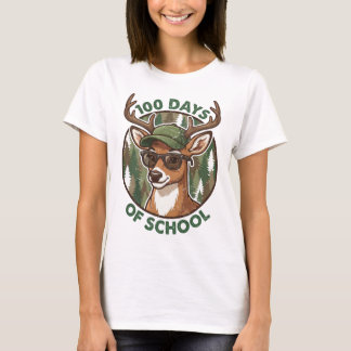 Buck Deer 100th Day of School Camo Student Teacher Tシャツ