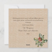 Buck Deer Rustic Elegant Woodland Burlap Luxury シーズンカード (裏面)