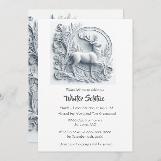 Buck Deer Winter Solstice Dinner  招待状 (正面/裏面)