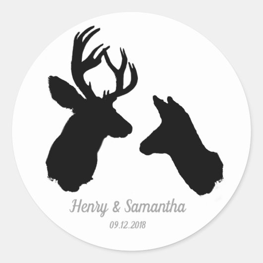 Buck & Doe氏(結婚日付) ラウンドシール (正面)