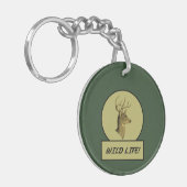 Buck Head Dark Green Acrylic Keychain キーホルダー (正面左)