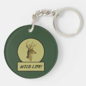 Buck Head Dark Green Acrylic Keychain キーホルダー (裏面)