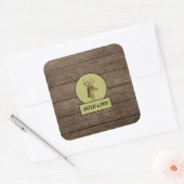 Buck Head Dark Wood Stickers スクエアシール (封筒)