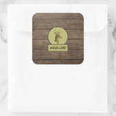 Buck Head Dark Wood Stickers スクエアシール (バッグ)