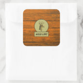 Buck Head Wood Grain Stickers スクエアシール (バッグ)