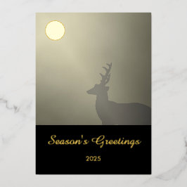 Buck in Moonlight Scene "Season's Greetings" 箔シーズンカード