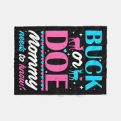 Buck Or Doe Mommy Needs To Know Keeper Of Gender R フリースブランケット (正面(横))