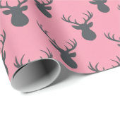 Buck Silhouettes on Pink ラッピングペーパー (ロールコーナー)