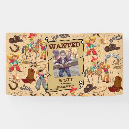 Buckaro Cowboyがポスター写真と名前を希望 横断幕 (横)